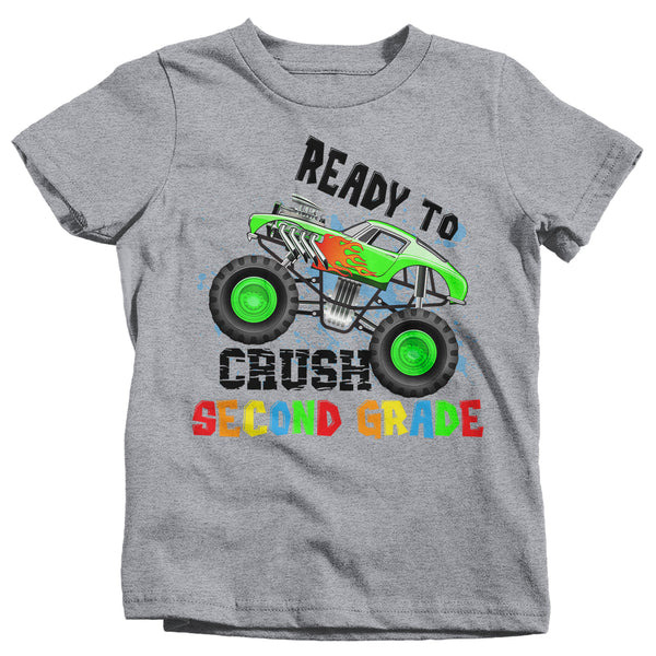 Kids Second Grade T Shirt 2nd Grade Shirt Boy's Crush 2nd Grader Car Shirt Cute Back To School Shirt Cool Truck Shirt-Shirts By Sarah