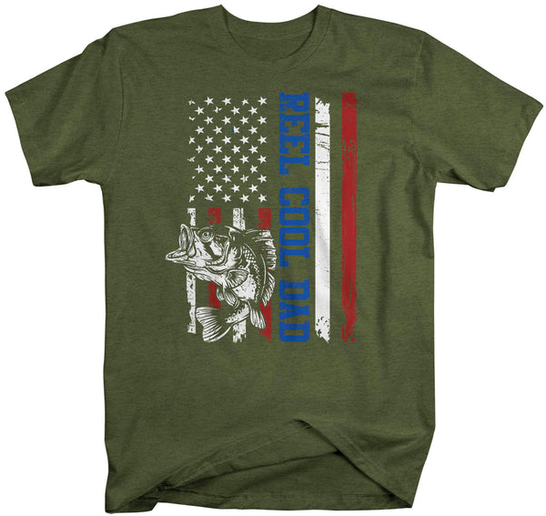 Men's Fishing Shirt Dad T Shirt Reel Cool Dad Tee Daddy Gift Father's Day American Flag 4th July Unisex Man-Shirts By Sarah