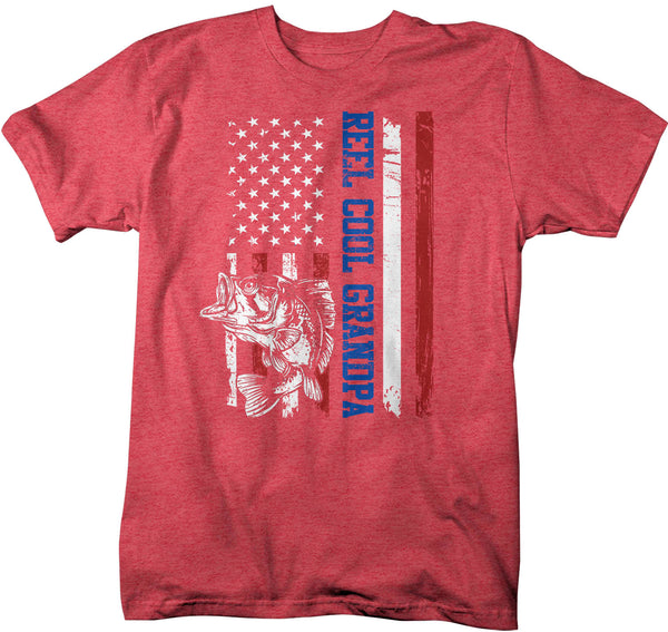 Men's Fishing Shirt Grandpa T Shirt Reel Cool Grandpa Tee Papa Gift Father's Day American Flag 4th July Unisex Man-Shirts By Sarah