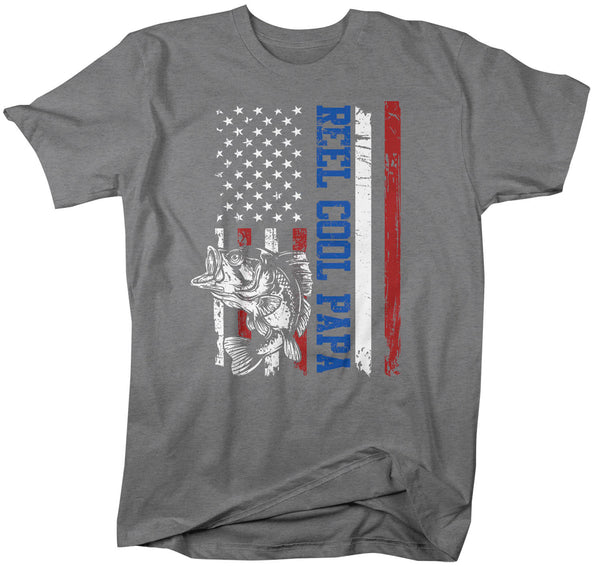 Men's Fishing Shirt Papa T Shirt Reel Cool Papa Tee Grandpa Gift Father's Day American Flag 4th July Unisex Man-Shirts By Sarah