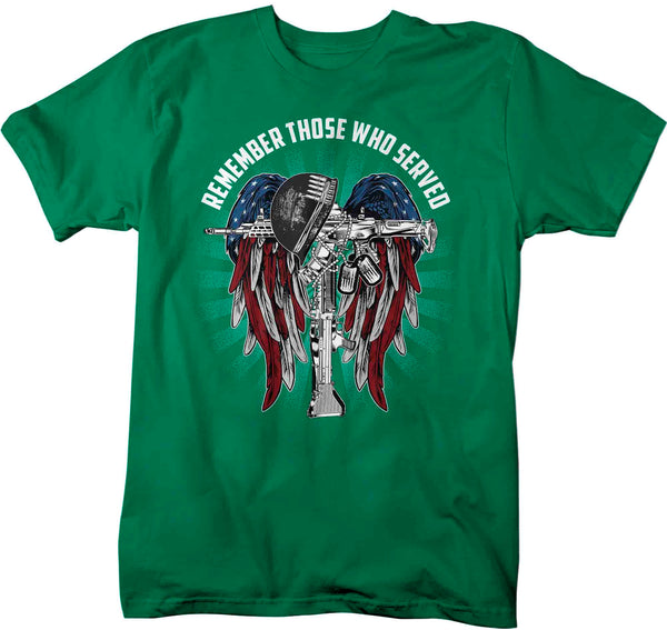 Men's Memorial Day T-Shirt Patriotic Remember The Fallen Shirt United States Veteran TShirt Soldier Honor Flag Unisex Man Tee-Shirts By Sarah