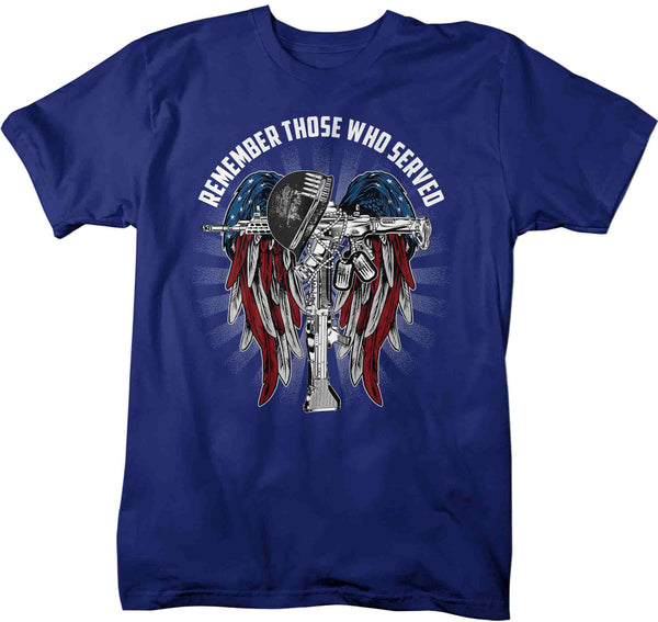 Men's Memorial Day T-Shirt Patriotic Remember The Fallen Shirt United States Veteran TShirt Soldier Honor Flag Unisex Man Tee-Shirts By Sarah