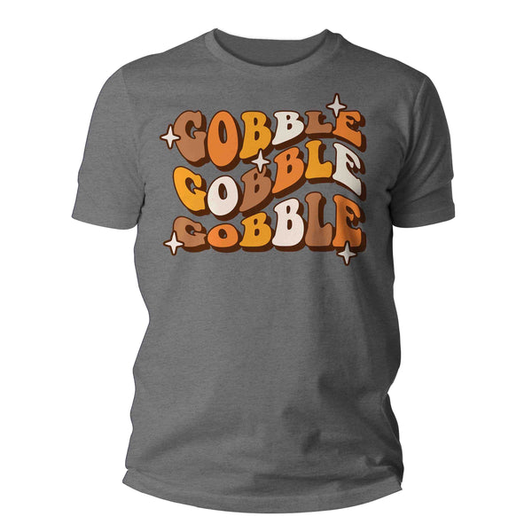 Men's Thanksgiving Shirt Retro T-Shirt Gobble Gobble Tee Vintage Turkey Day Matching Festive Holiday Funny Graphic Tshirt Unisex Man-Shirts By Sarah