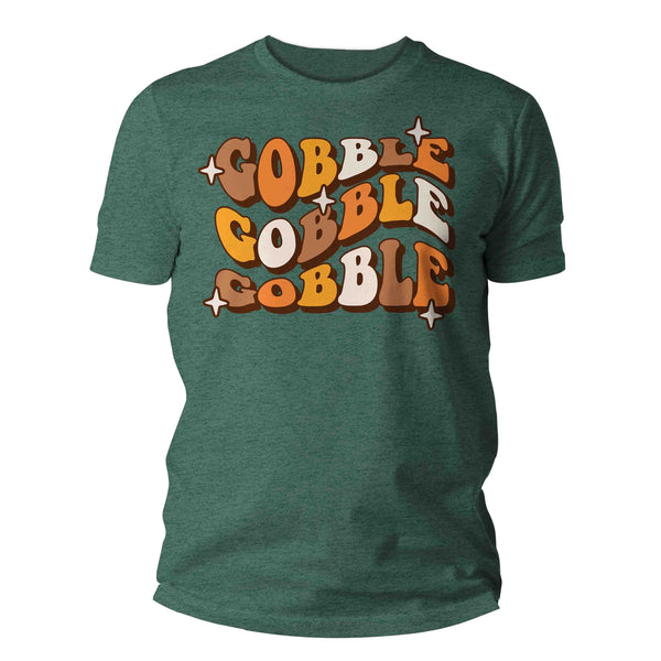 Men's Thanksgiving Shirt Retro T-Shirt Gobble Gobble Tee Vintage Turkey Day Matching Festive Holiday Funny Graphic Tshirt Unisex Man-Shirts By Sarah