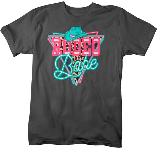 Men's Rodeo Babe Shirt Neon Lights TShirt Cowgirl Leopard Animal Print Rodeo Gift Cowboy Gift Unisex Soft Graphic Tee-Shirts By Sarah