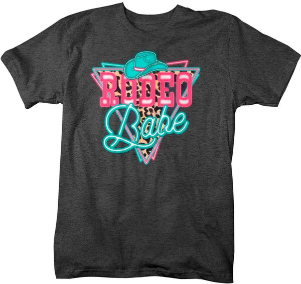 Men's Rodeo Babe Shirt Neon Lights TShirt Cowgirl Leopard Animal Print Rodeo Gift Cowboy Gift Unisex Soft Graphic Tee-Shirts By Sarah