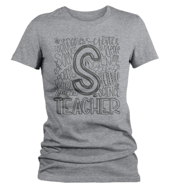Women's Science Teacher T Shirt Science Typography T Shirt Cute Back To School Shirt Science Teacher Gift Shirts-Shirts By Sarah