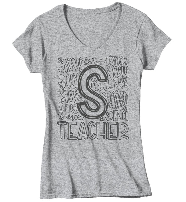 Women's Science Teacher T Shirt Science Typography T Shirt Cute Back To School Shirt Science Teacher Gift Shirts-Shirts By Sarah