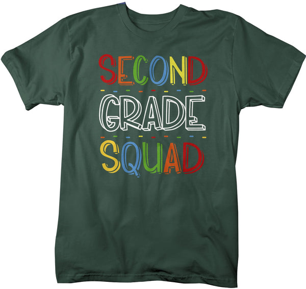 Men's Second Grade Teacher T Shirt 2nd Grade Squad T Shirt Cute Back To School Shirt Teacher Gift Shirts-Shirts By Sarah