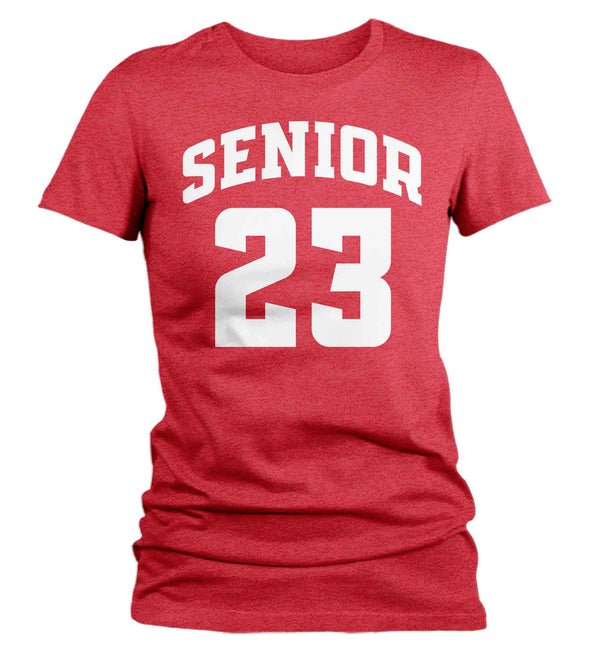 Women's Senior Class Shirt 23 Graduation Graduate Grad Tee Class of 2023 High School College Collegiate Graduation Gift Tshirt Ladies-Shirts By Sarah