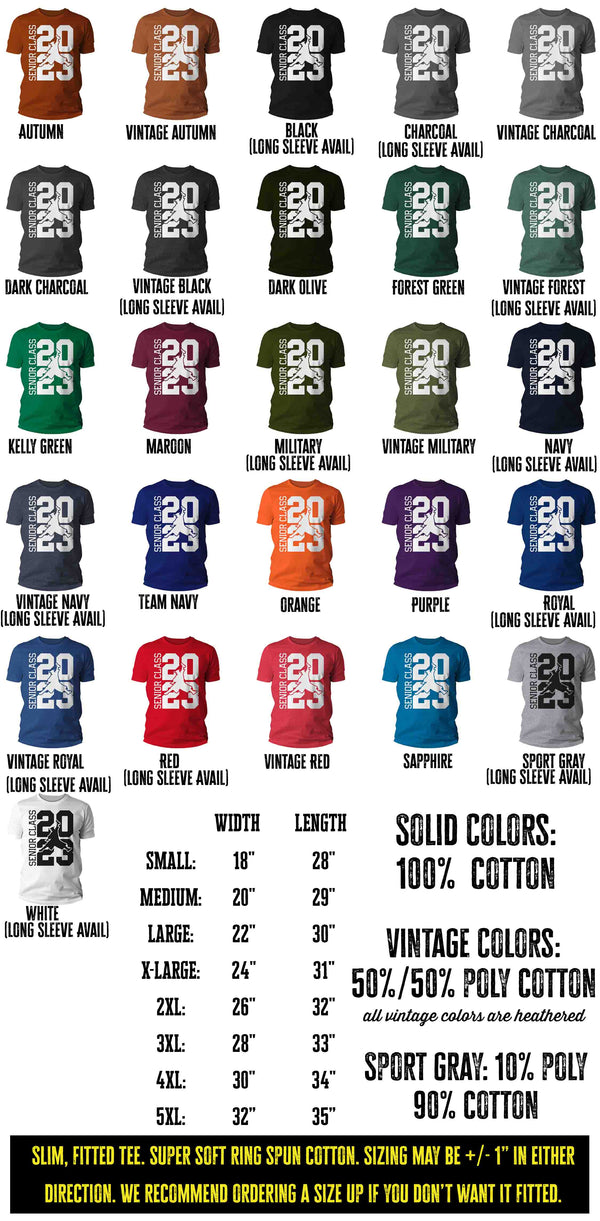 Men's Retro Senior 2023 Shirt Jumping Grad 23 Graduation Graduate Grad Tee High School Class College Collegiate Gift Tshirt Unisex Man-Shirts By Sarah