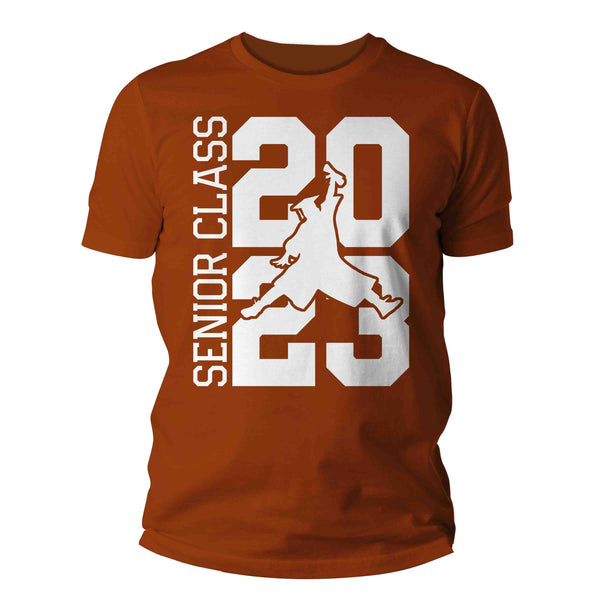 Men's Retro Senior 2023 Shirt Jumping Grad 23 Graduation Graduate Grad Tee High School Class College Collegiate Gift Tshirt Unisex Man-Shirts By Sarah