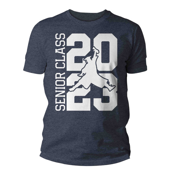 Men's Retro Senior 2023 Shirt Jumping Grad 23 Graduation Graduate Grad Tee High School Class College Collegiate Gift Tshirt Unisex Man-Shirts By Sarah