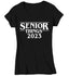 Women's V-Neck Funny Senior 2023 Shirt Senior Things Graduation Graduate Grad Tee Class High School College Collegiate Gift Tshirt Ladies-Shirts By Sarah