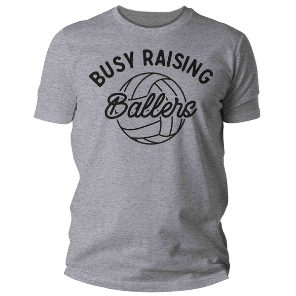 Men's Funny Volleyball Dad T Shirt Busy Raising Ballers Shirt Volleyball Shirt Funny Ball Shirt Volley Dad Mom Tee Unisex Man-Shirts By Sarah