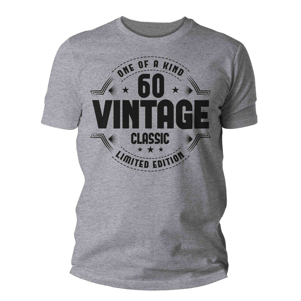 Men's 60th Birthday Shirt 60 Vintage Classic Retro T-Shirt Gift Idea 60th Birthday Shirts Vintage Sixty Tee Shirt Man Unisex-Shirts By Sarah