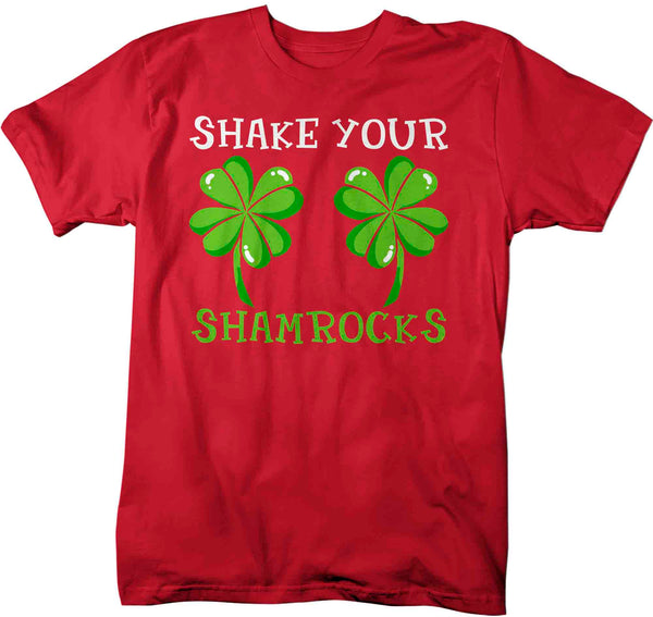 Men's Funny St. Patrick's Day Shirt Shake Your Shamrocks T Shirt Clover Lucky 4 Leaf Gift Saint Patricks Irish Green Man Unisex Tee-Shirts By Sarah