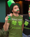 Men's Funny St. Patrick's Day Shirt Shake Your Shamrocks T Shirt Clover Lucky 4 Leaf Gift Saint Patricks Irish Green Man Unisex Tee
