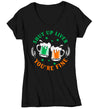 Women's V-Neck Funny St. Patrick's Day Shirt Shut Up Liver T Shirt You're Fine Gift Saint Patricks Irish Drinking Green Ladies Woman Tee