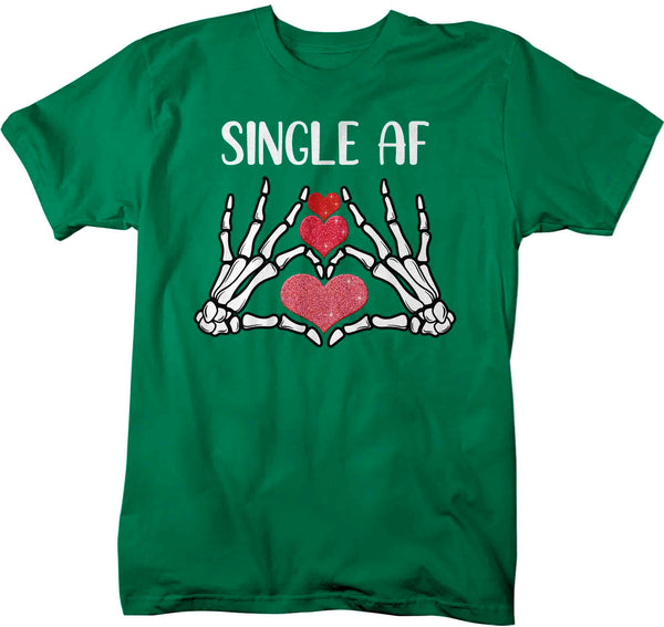 Men's Valentine's Day T Shirt Grunge Shirt Single AF Tee Skeleton TShirt Hearts Mans Unisex Graphic Pastel Grunge Clothing Top-Shirts By Sarah