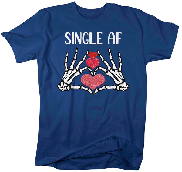 Men's Valentine's Day T Shirt Grunge Shirt Single AF Tee Skeleton TShirt Hearts Mans Unisex Graphic Pastel Grunge Clothing Top-Shirts By Sarah