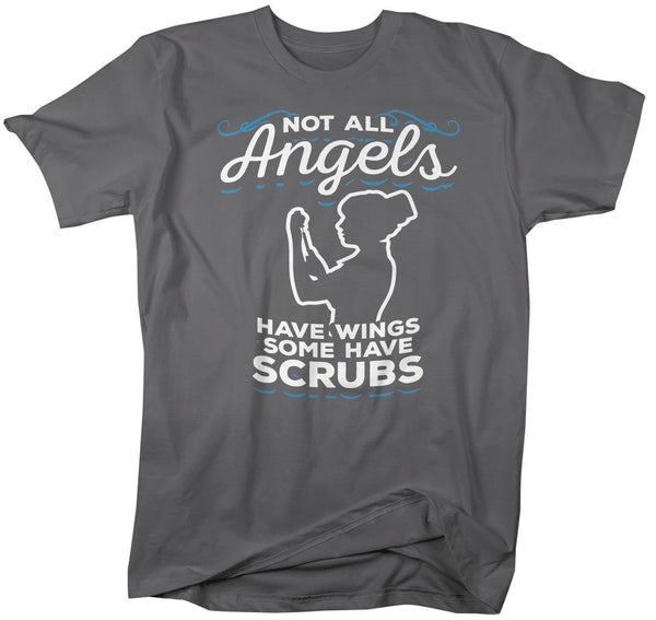 Men's Funny Nurse T Shirt Some Angels Wear Scrubs Shirt Nurse Angel Shirt Nurse Gift Idea Nursing Shirts-Shirts By Sarah