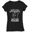 Women's V-Neck Nurse T Shirt Some Angels Wear Scrubs Shirt Nurse Angel Shirt Nurse Gift Idea Nursing Shirts