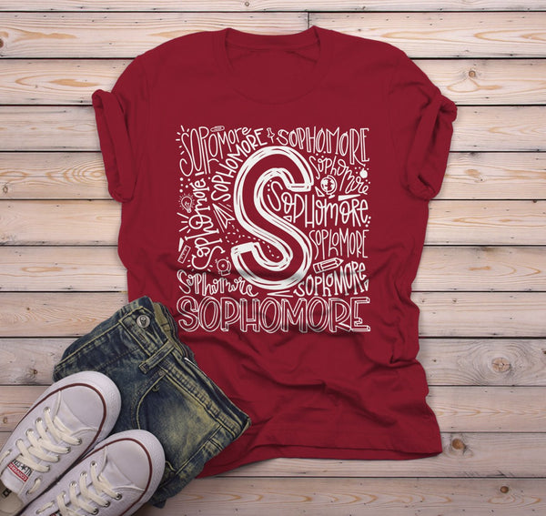 Men's Sophomore T Shirt Class Tee Typography Back To School School Gift Idea Shirts Cool Sophomores-Shirts By Sarah