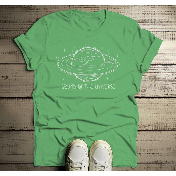 Men's Geek Shirt Saturn Shirts Planet Music Graphic Tee Sound Universe Record Hipster Shirt Celestial-Shirts By Sarah