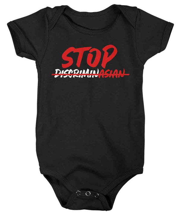 Baby Stop Discrimination Asian Shirt End Discriminasian Creeper Stop Discrimination Snap Suit One Piece Equality Asian Equal Rights-Shirts By Sarah