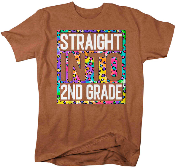 Men's Second Grade Teacher Shirt Colorful Leopard Straight Into 2nd Grade T Shirt Cute Back To School Shirt Teacher Gift TShirts-Shirts By Sarah