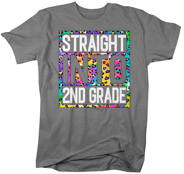 Men's Second Grade Teacher Shirt Colorful Leopard Straight Into 2nd Grade T Shirt Cute Back To School Shirt Teacher Gift TShirts-Shirts By Sarah