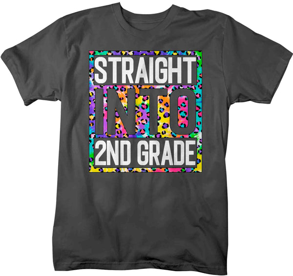 Men's Second Grade Teacher Shirt Colorful Leopard Straight Into 2nd Grade T Shirt Cute Back To School Shirt Teacher Gift TShirts-Shirts By Sarah