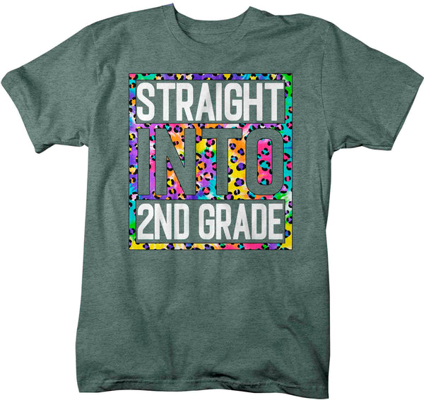 Men's Second Grade Teacher Shirt Colorful Leopard Straight Into 2nd Grade T Shirt Cute Back To School Shirt Teacher Gift TShirts-Shirts By Sarah