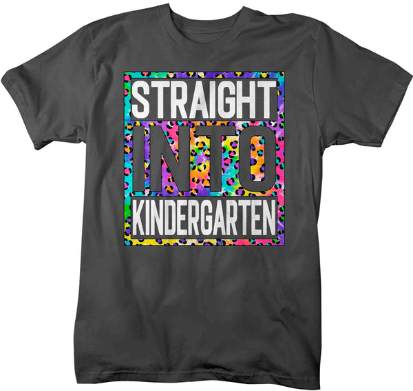 Men's Kindergarten Teacher Shirt Colorful Leopard Straight Into Kindergarten T Shirt Cute Back To School Shirt Teacher Gift TShirts-Shirts By Sarah