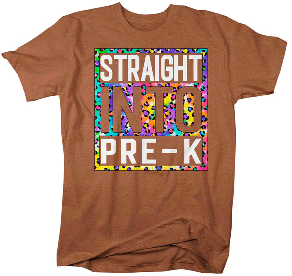 Men's Pre-K Teacher Shirt Colorful Leopard Straight Into Pre Kindergarten T Shirt Cute Back To School Shirt PreK Teacher Gift TShirt-Shirts By Sarah