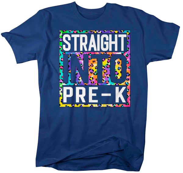 Men's Pre-K Teacher Shirt Colorful Leopard Straight Into Pre Kindergarten T Shirt Cute Back To School Shirt PreK Teacher Gift TShirt-Shirts By Sarah