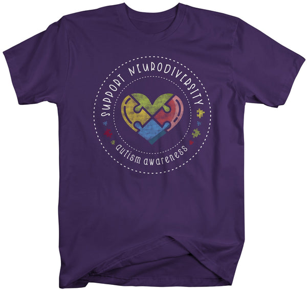 Men's Autism Awareness T Shirt Support Neurodiversity Autism Shirt Puzzle TShirt Support Tee Watercolor-Shirts By Sarah