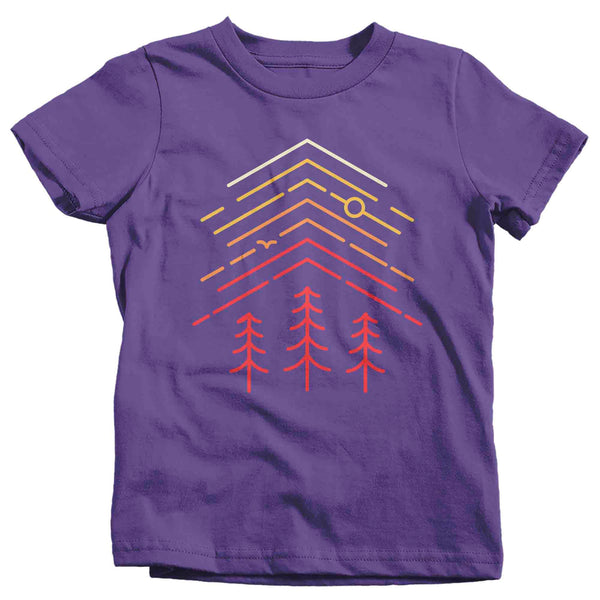 Kids Camping Tee Hipster Shirt Camper Shirts Camp Tent Forest Shirts Hipster Nature Shirt T Shirts Line Art Geometric Graphic Tee-Shirts By Sarah