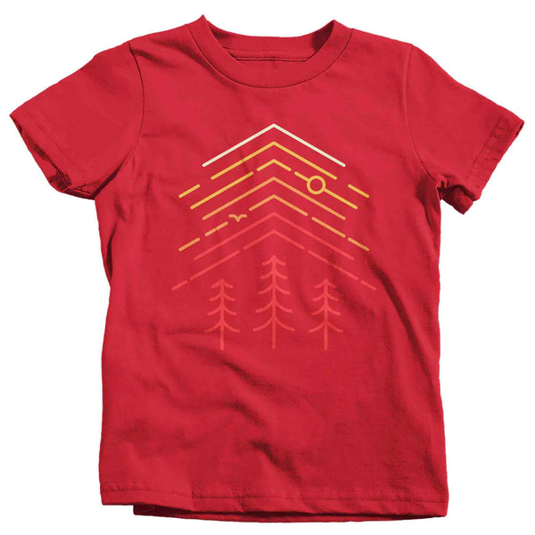 Kids Camping Tee Hipster Shirt Camper Shirts Camp Tent Forest Shirts Hipster Nature Shirt T Shirts Line Art Geometric Graphic Tee-Shirts By Sarah