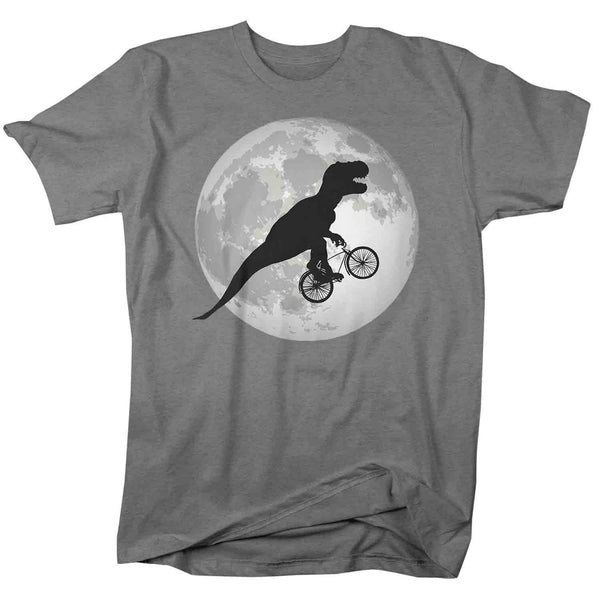 Men's Funny T Rex Shirt Bicycle T Shirt TRex Riding Bike Over Moon Hipster Shirt Dinosaur Geek Gift Idea Man Unisex Graphic T-Rex-Shirts By Sarah