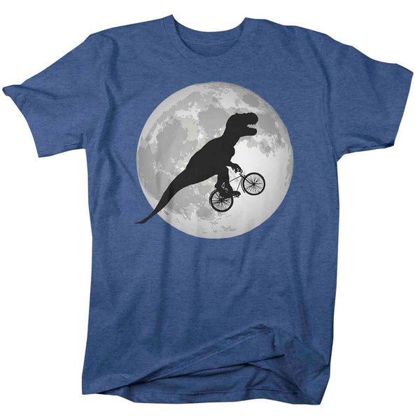 Men's Funny T Rex Shirt Bicycle T Shirt TRex Riding Bike Over Moon Hipster Shirt Dinosaur Geek Gift Idea Man Unisex Graphic T-Rex-Shirts By Sarah