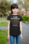 Kids Autism T Shirt I Am Autistic Shirt Awareness T-Shirt Spectrum Disorder TShirt Autistic ASD Tee Unisex Youth Boy's Girl's