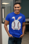 Men's Funny Easter T Shirt Baseball Bunny Shirt Rabbit Ears Feet Baseball Coach Gym Teacher TShirt Gift Easter Tee Unisex Man