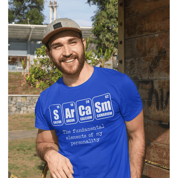 Men's Funny Sarcasm T Shirt Geek Shirt Periodic Table T Shirts Elements Of Personality Shirts Funny Geek Gift-Shirts By Sarah