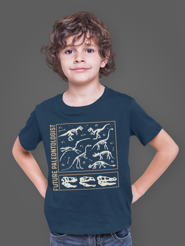 Kids Future Paleontologist T Shirt Dinosaur Fossil Record Bones Dig Dino Shirt Excavate T-Shirt Paleontology Gift Scientist Tee Unisex-Shirts By Sarah