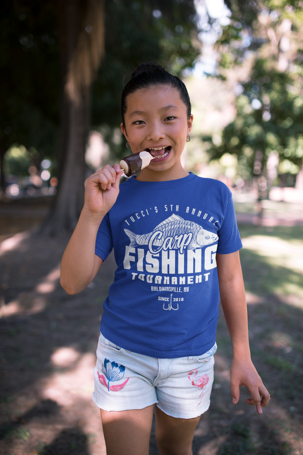 Kids Fishing T-Shirt Fisherman Carp Fishing Tee Shirt Custom Personalized Tournament Fish Trip Vacation Gift Unisex Boy's Girl's-Shirts By Sarah