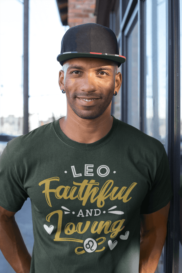 Men's Leo T-Shirt Faithful and Loving Shirt Horoscope Shirt Astrology Shirts Leo TShirt Astrological-Shirts By Sarah