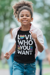 Kids Pride Ally Shirt LGBTQ T Shirt Support Love Who You Want Don't Hate Shirts LGBT Shirts Gay Trans Support Tee Unisex Youth