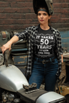 Women's Funny 50th Birthday T-Shirt It Takes Fifty Years Look This Good Shirt Gift Idea Vintage Tee 50 Years Ladies V-Neck